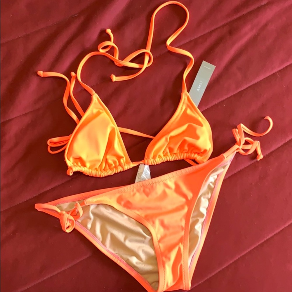 NWOT J.Crew Coral String Bikini, Size M